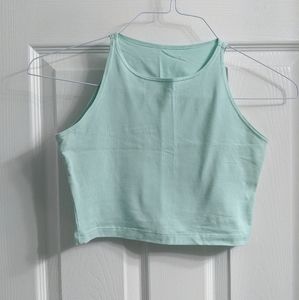 American Apparel Mint High Neck Crop Tank Top